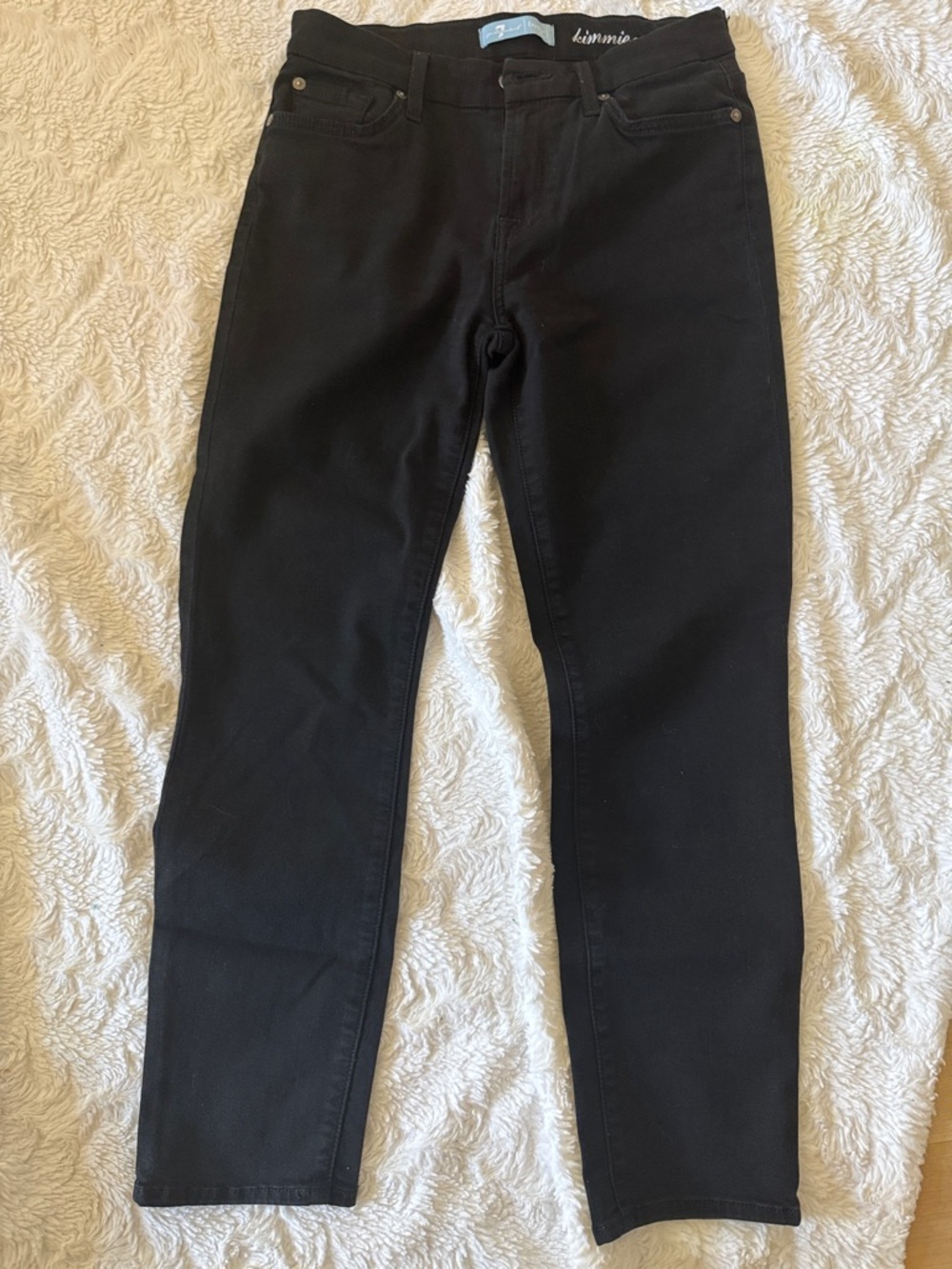 7 For All Mankind Black Straight Leg Jeans